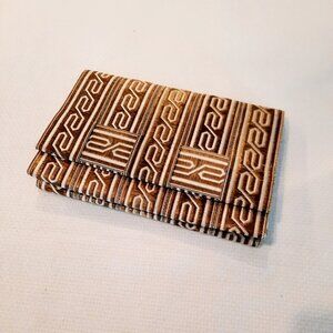 Elegant Vintage Metallic Thread Geometric Design Clutch, 8" x 5"